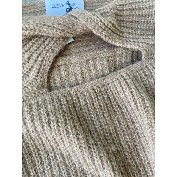 Eleven Six Camel Beth Cut Out Sweater Midi Dress Alpaca XS/S - Picture 8 of 9